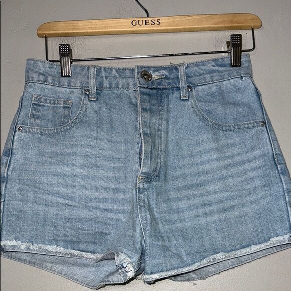 Forever 21  Blue Jean Shorts High-Waisted Distressed - Picture 1 of 11